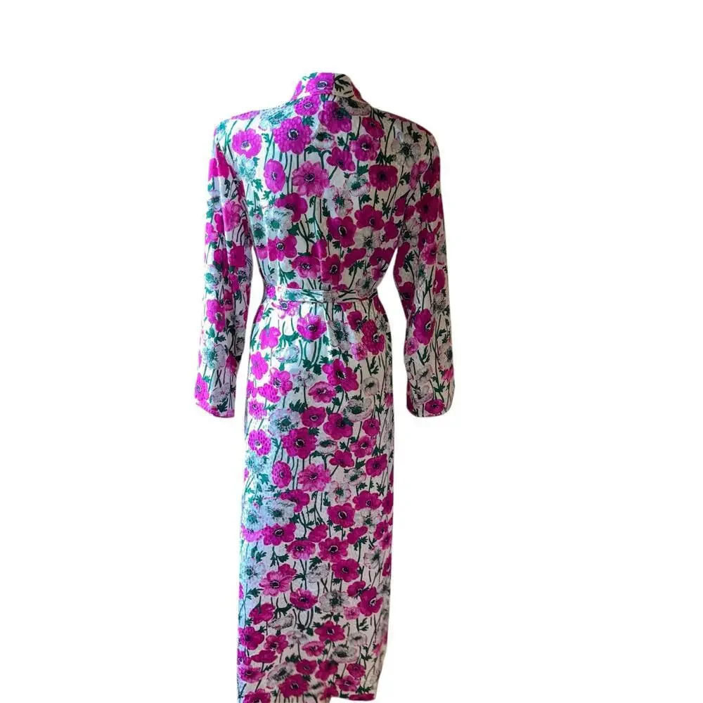 Vtg Eve Stillman Couture New York floral robe